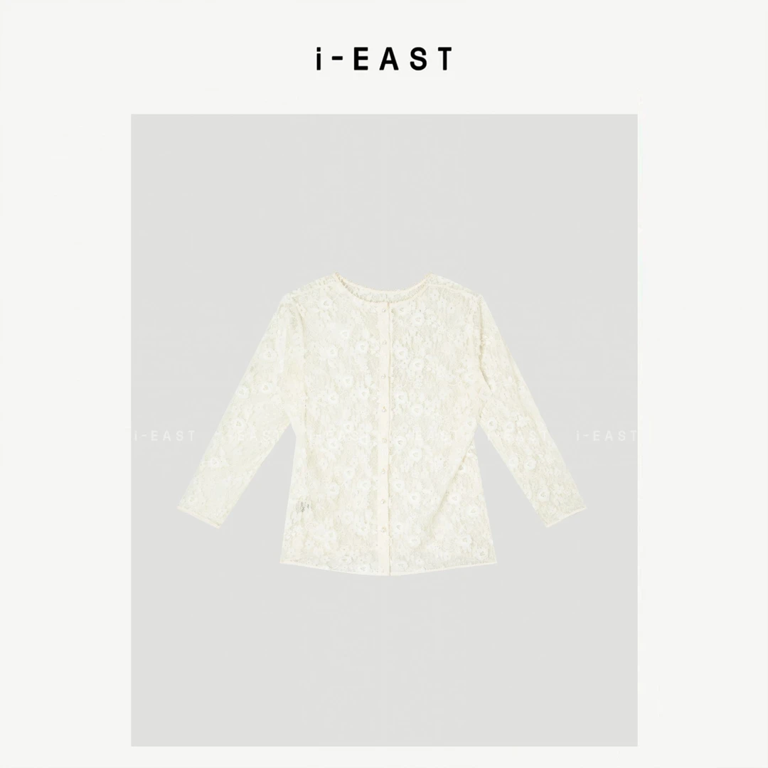 i-EAST QQ 花朵的艺术~立体手工钩花连帽防晒衫-5C SY8591