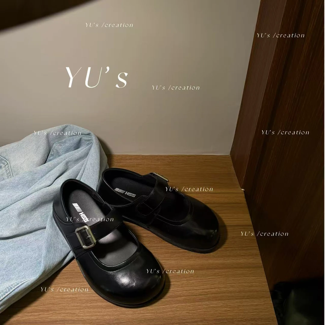 【NQ】All black宽版极简玛丽珍鞋3cm59-2262