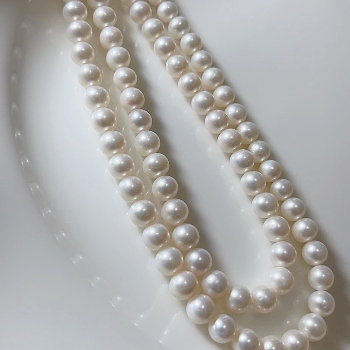 未镶嵌7.2左右冷白两条淡水珍珠