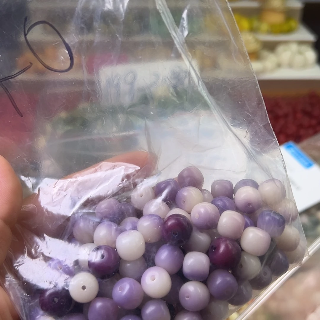 菩提根/象牙果手串微瑕140颗紫玉桶