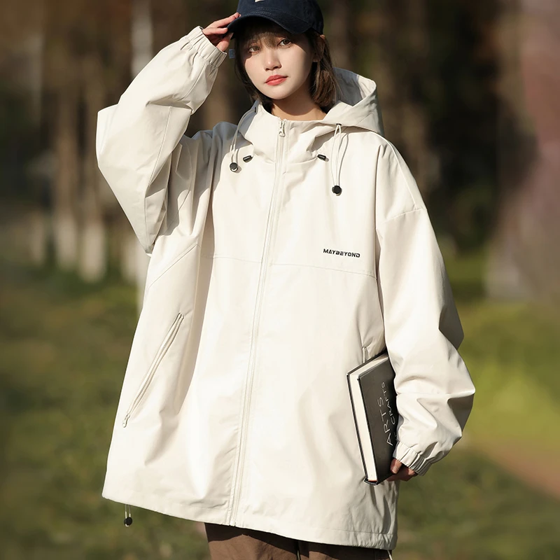 2025春季新款男女同款潮流户外情侣休闲百搭防风防水宽松连帽夹克