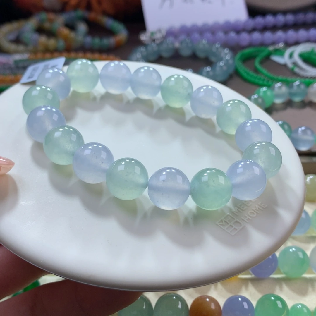 翡翠手链未镶嵌冰春彩卡11.8