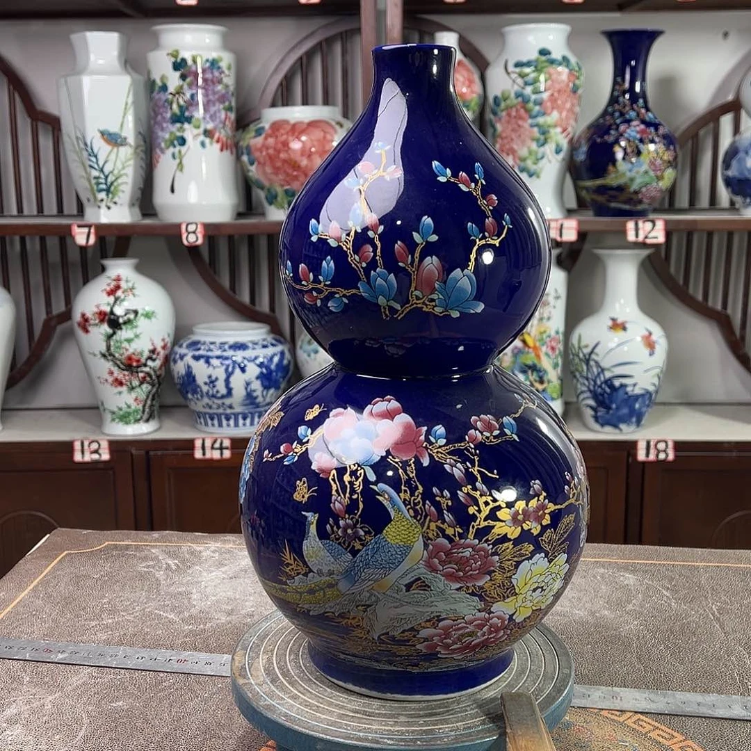 陶摆件景德镇陶瓷葫景泰蓝