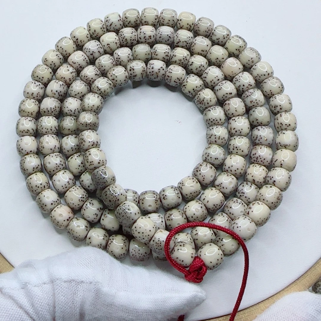 手串星月菩提月留白通体8×7-108同枝果b2