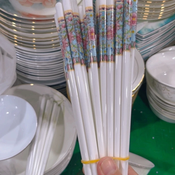 瓷片珐琅彩筷子十双
