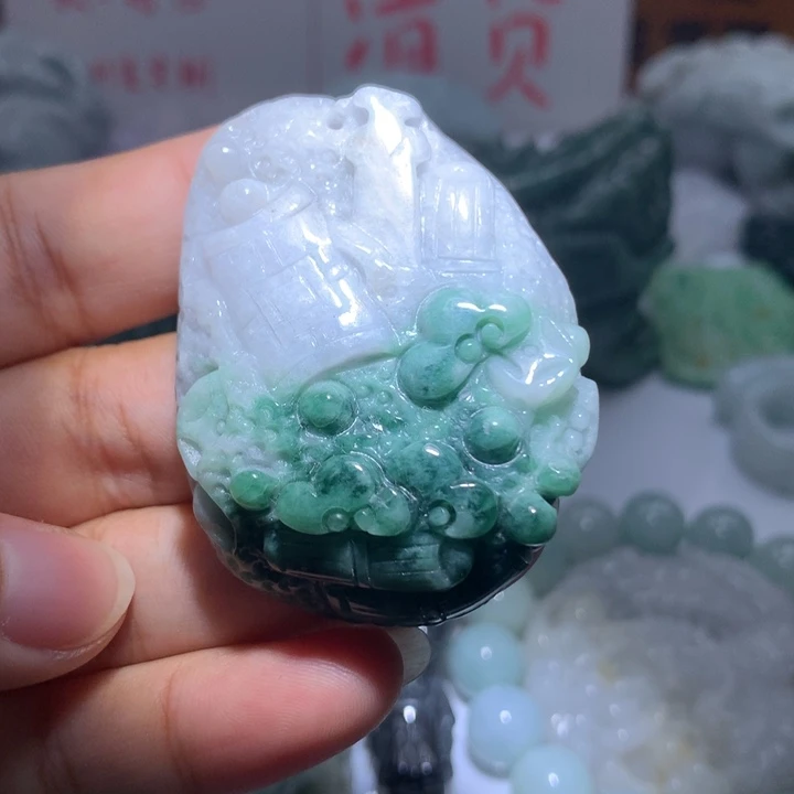 翡翠未镶嵌颈饰保真天然A货翡翠