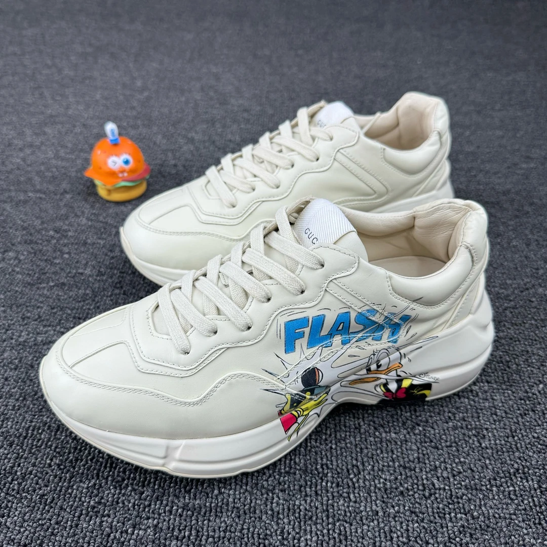 95新 GUCCI/古驰 老爹鞋唐老鸭 37.5码鞋盒配件都在HB639