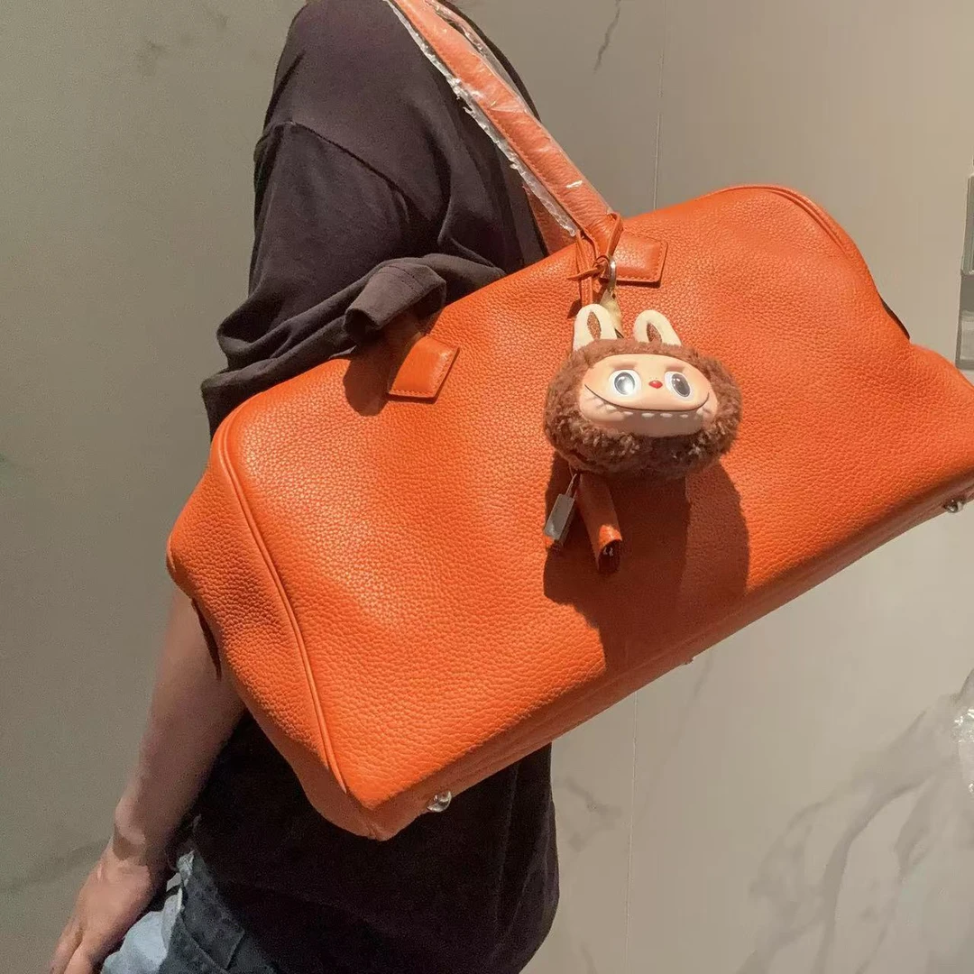 95新 Hermes/爱马仕 【蕾】 80 0709 橘色保龄球单肩包