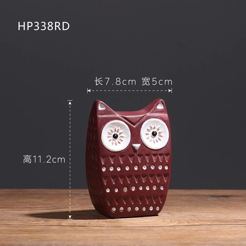 陶瓷猫头鹰摆件创意家居装饰品玄关台桌面动物客厅工艺品摆设