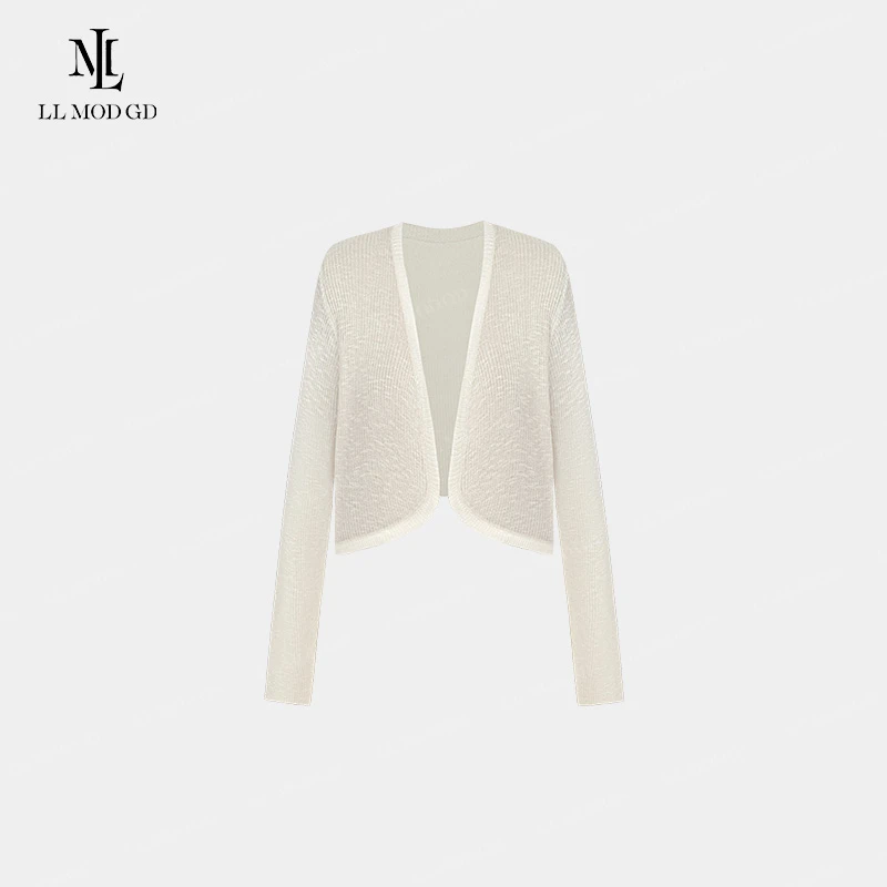 丝雾拾光 简约凉感亚麻针织开衫防晒小披肩配裙子外搭YL-262693