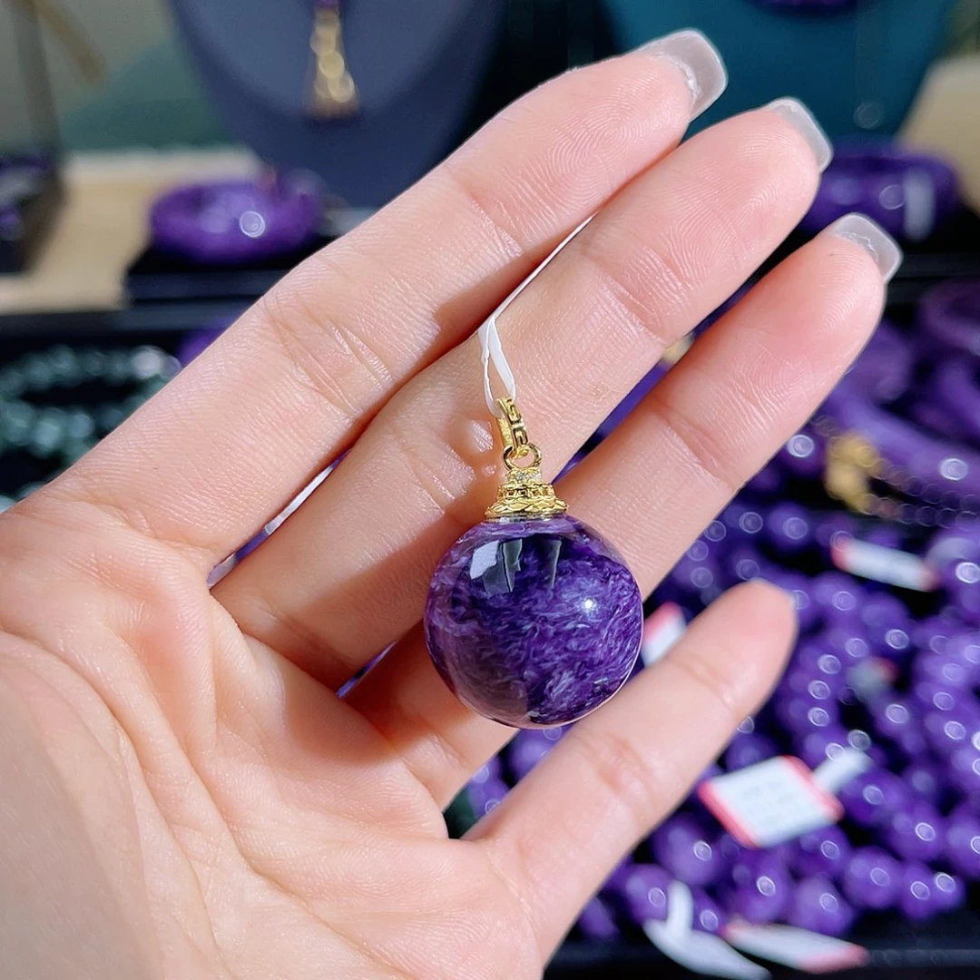 查罗石（紫龙晶）吊坠银S925镶嵌
