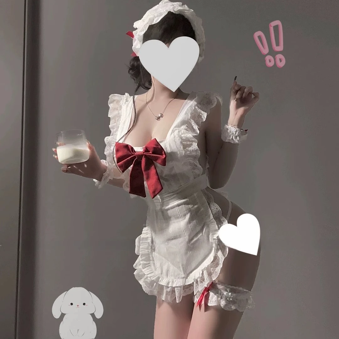 内衣可爱蝴蝶俏女佣制服纯欲系系带围裙性感女仆套装
