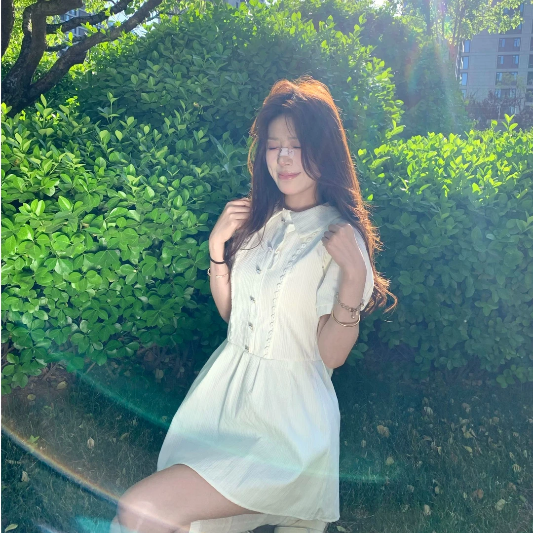 法式白色衬衫Polo连衣裙女夏季学院风收腰白裙短裙套装