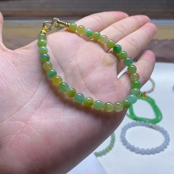 定制翡翠足银镶嵌缅甸翡翠A货卡6.3