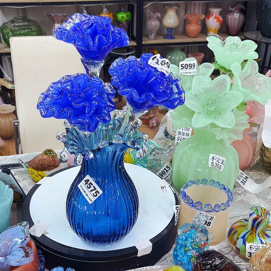 一套3花1瓶 家悦琉璃工艺品