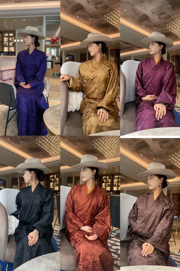 新款小藏袍仿莫本面料百搭藏式网红女士藏服