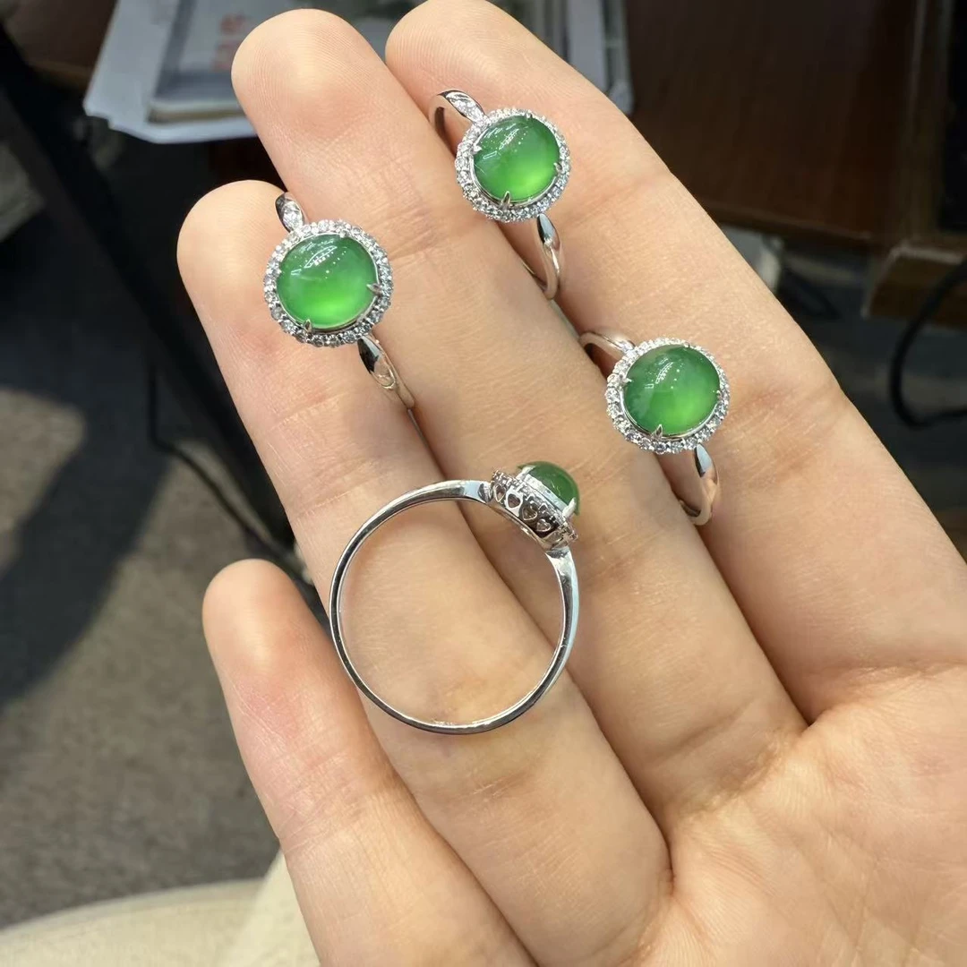 【举石精选】X1217-512-94翡翠戒指18k（一件/多样性发/蛋面约5mm+）E