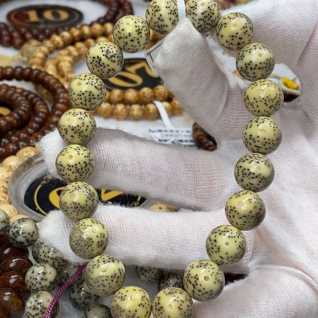 星月菩提手串11mm圆珠丹凤眼一线天双留白