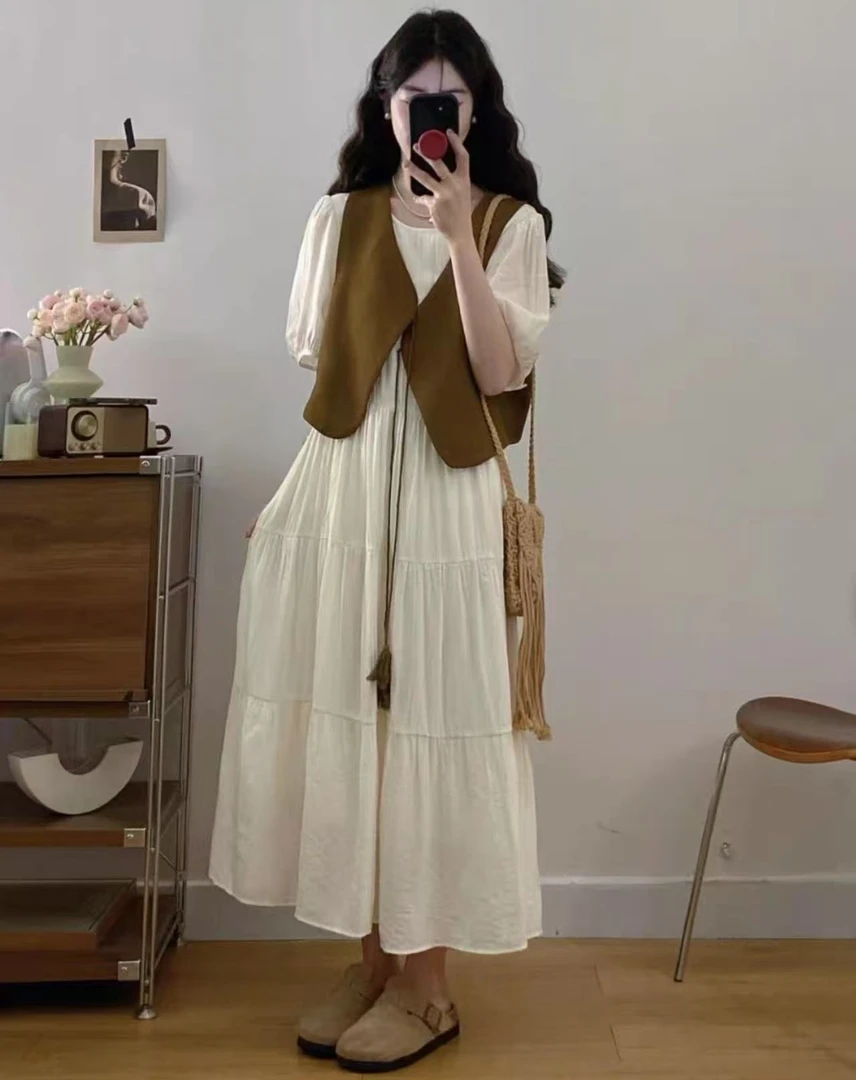 休闲风静奢风时尚套装吊带背心气质裙子时尚韩版套装9223