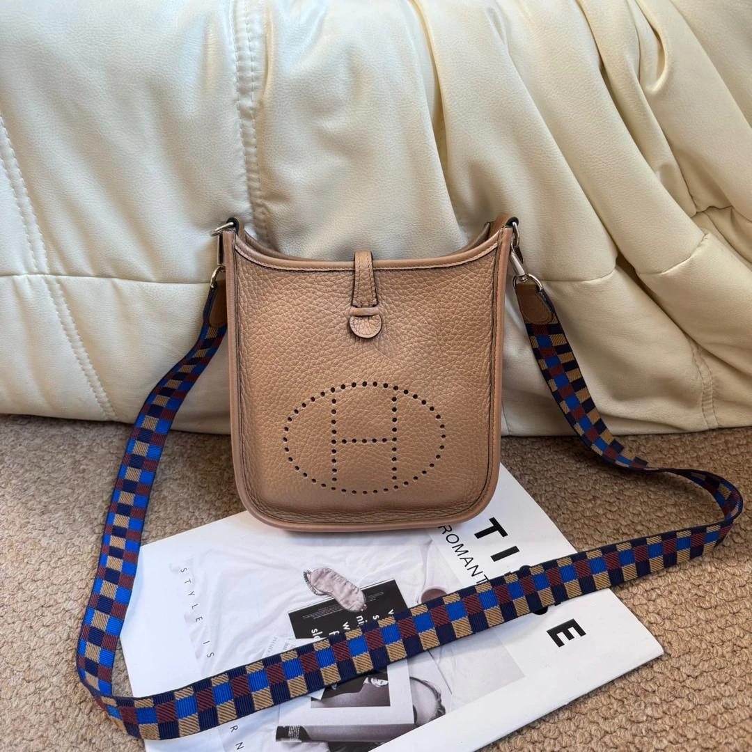 95新 Hermes/爱马仕 Hermes/饼干色 TC皮 伊芙琳 mini 616820727