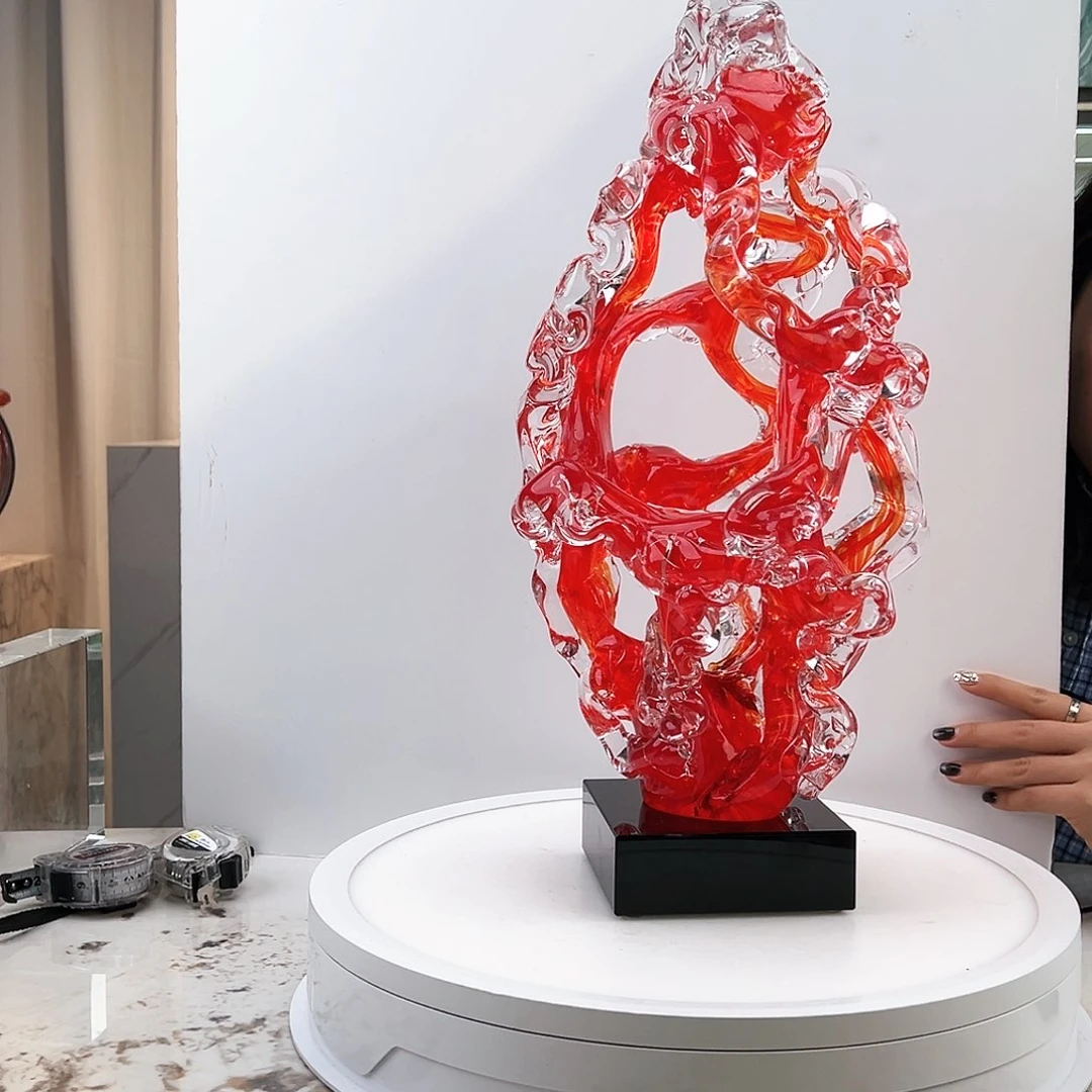 茶盏琉璃水晶太湖石47CM