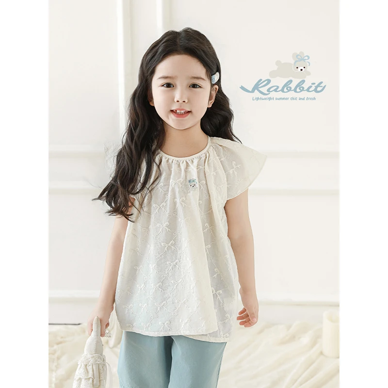 YOEHYAUL/幼悠夏肆波【灵动奶兔】女童上衣夏季娃娃衫汉服X5135