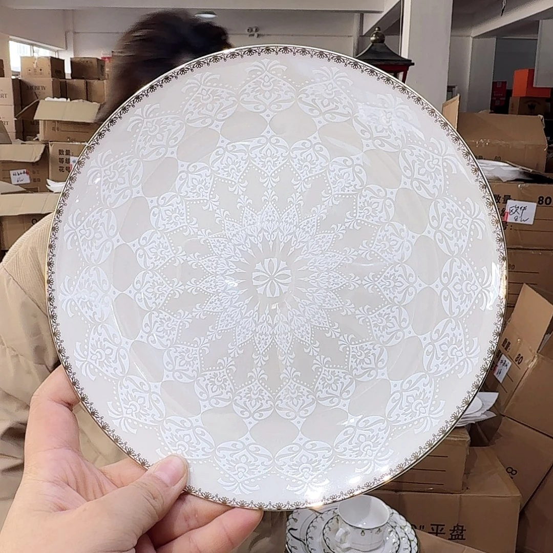 骨瓷高骨瓷8英寸月光盘20cm一个外贸骨瓷