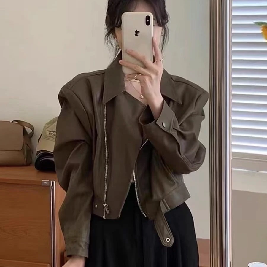 ES5466小个子时尚显瘦机车风短款外套