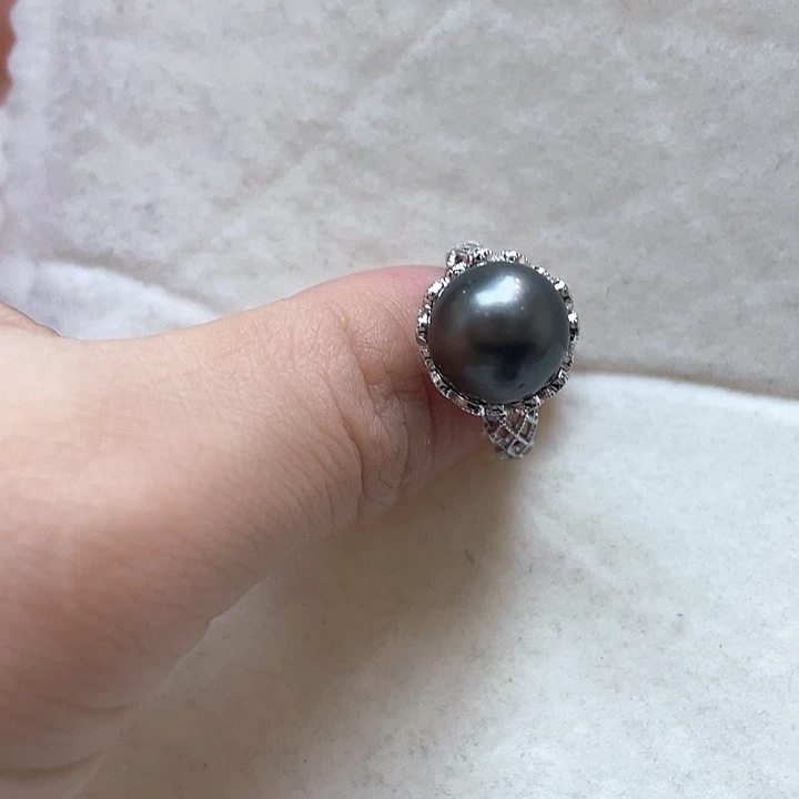 银S925镶嵌海水珍珠戒指