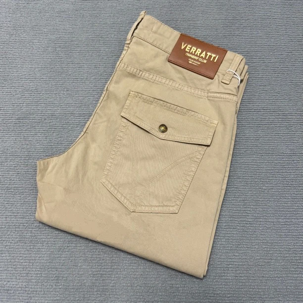 2025夏款 VR1305莱赛尔天丝卡其色工装牛仔裤男士高端轻奢牛仔