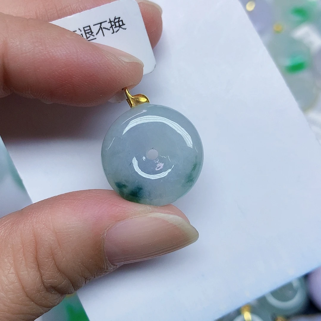 翡翠18K金镶嵌颈饰356786