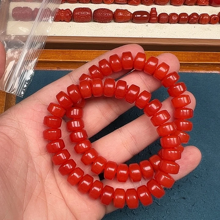 未镶嵌卡10保山车轮珠手串南红玛瑙