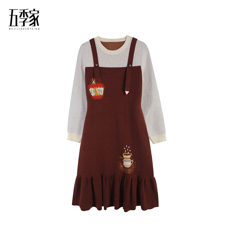 杏拼咖连衣裙ZL115279