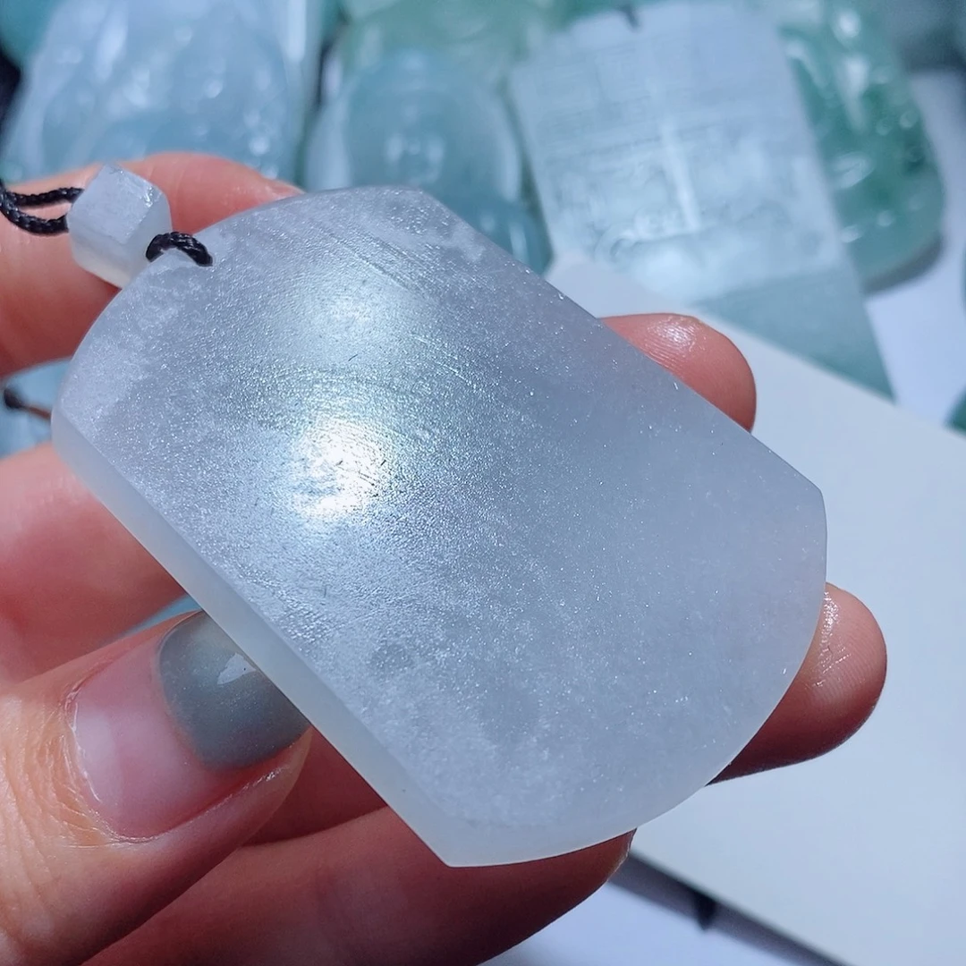 定制翡翠未镶嵌毛货付款后确认抛光