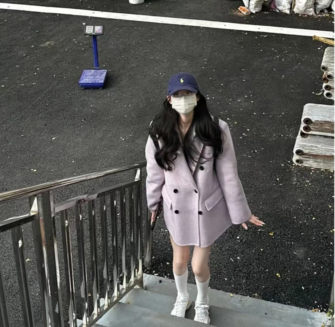 【 松弛日记】新款短款双面呢大衣小香风气质时尚百搭女士秋冬韩版