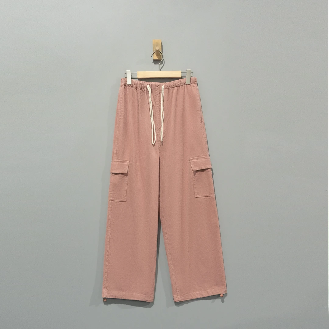 【且听风吟】0211989文艺棉灯芯绒工装口袋休闲裤 裤长103 臀围116