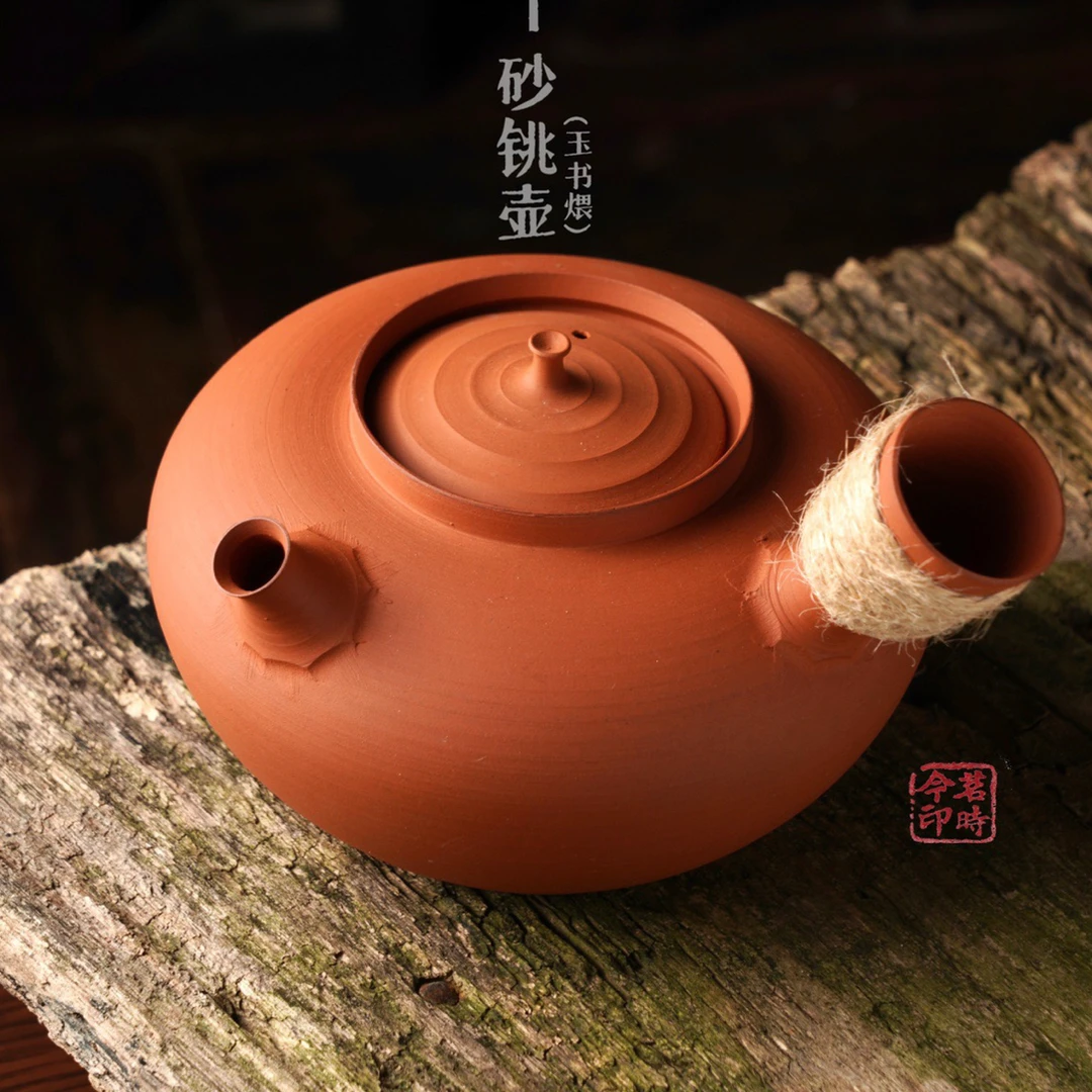 潮州手拉壶 煮茶壶 鸡蛋黄薄胎砂铫壶 工夫茶器 煮水壶