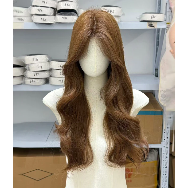 【尾货清仓】假发女焦糖暖棕中分长卷发韩系时尚自然仿真人发全头套