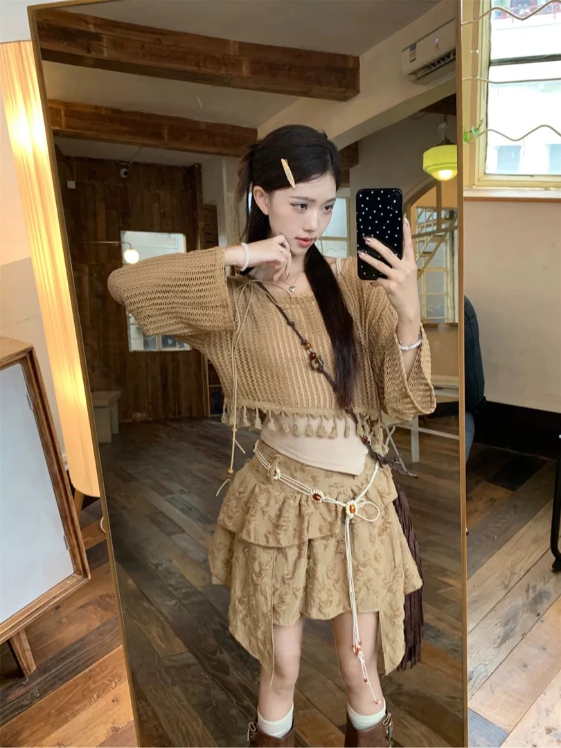 大大-法式修身时尚气质显瘦上下两件套