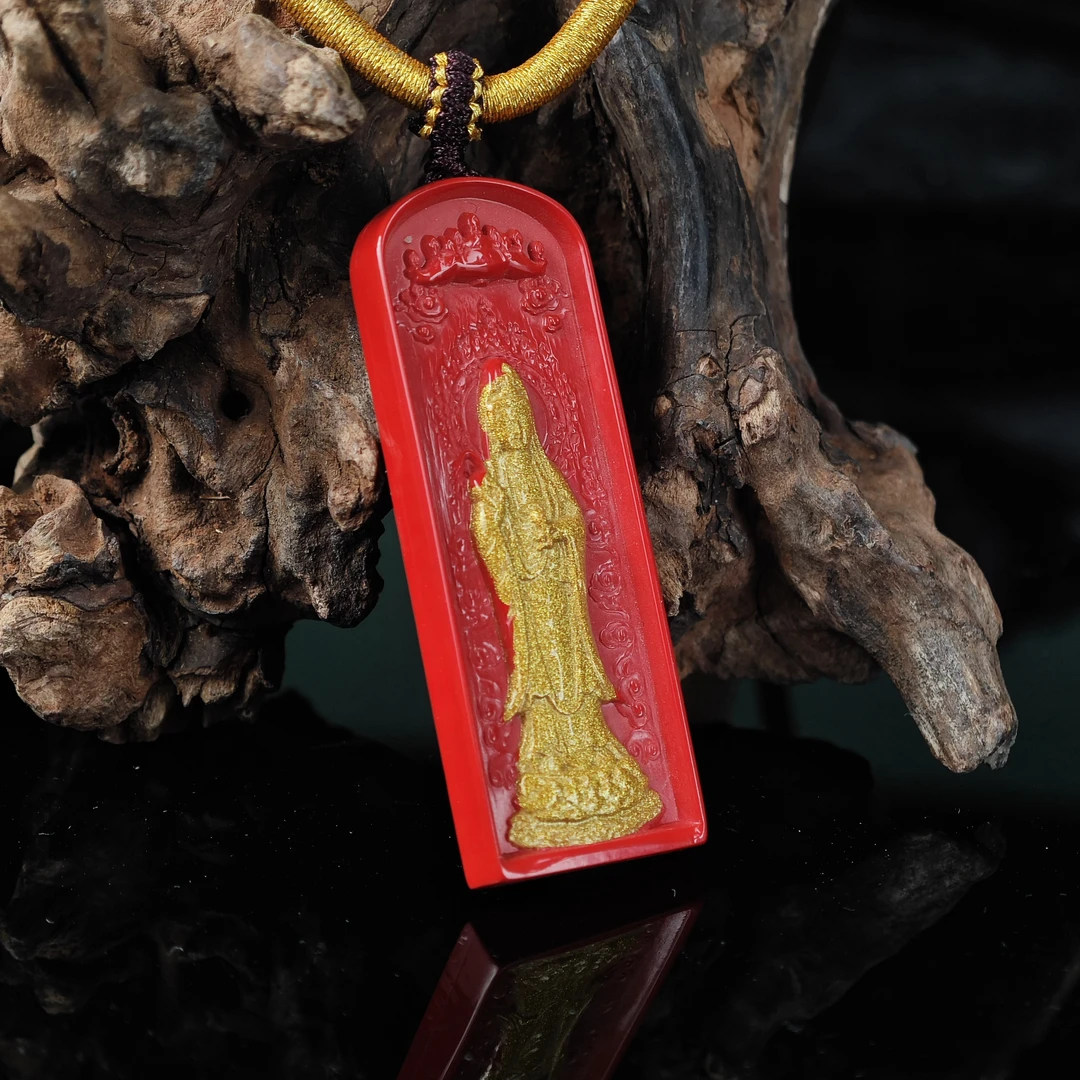 含辰砂工艺品R*朱砂观音项链@YM008030906@