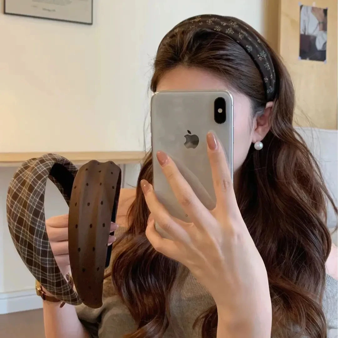 秋冬复古美拉德碎花格纹发箍女高颅顶气质头箍日常外带发饰头饰