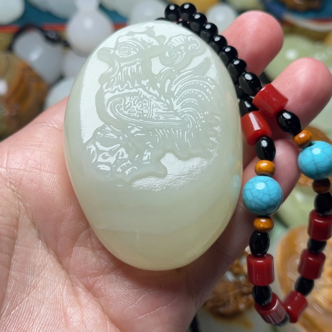 石材天然方解石手把件不退换微瑕