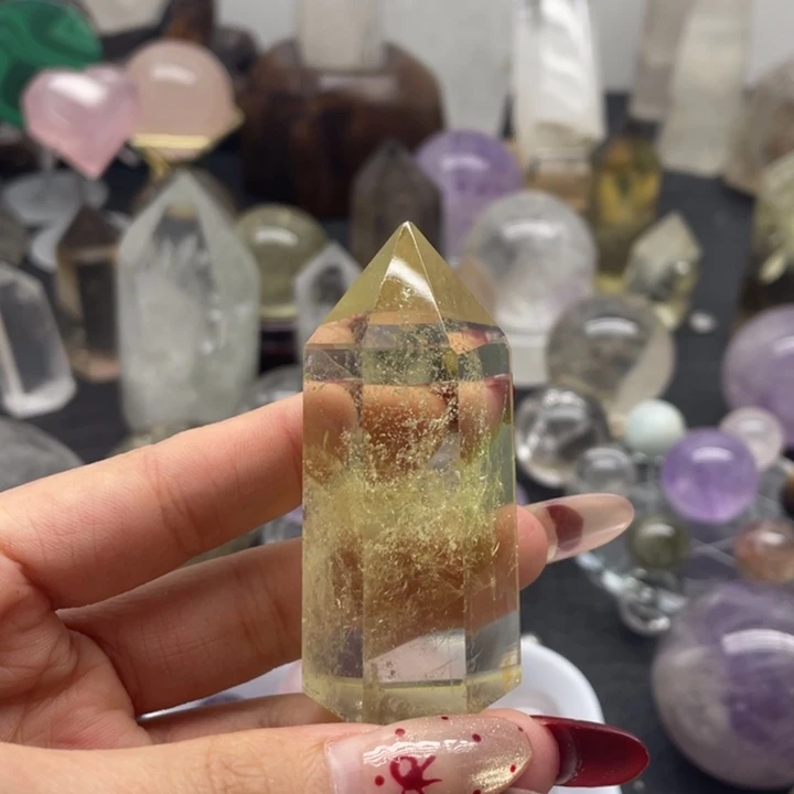 水晶19未镶嵌恋**景黄柱子