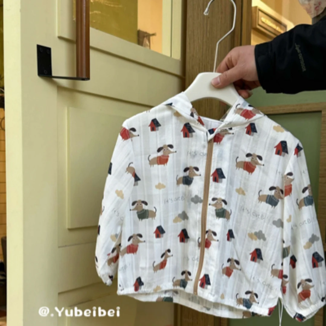 儿童男女宝防晒衣夏季薄款连帽外套透气轻薄宝宝防紫外线空调衫