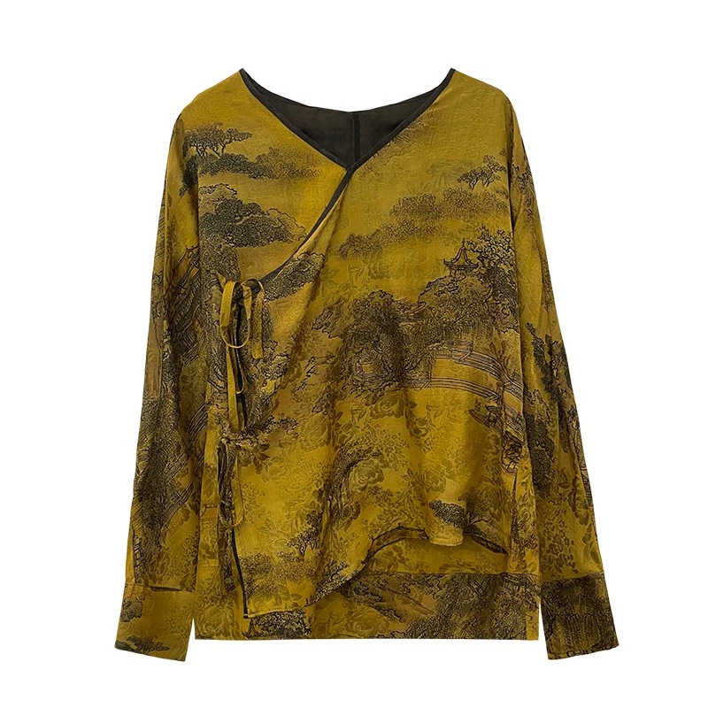 娑尔水墨交织香云纱上衣SF3SY00494