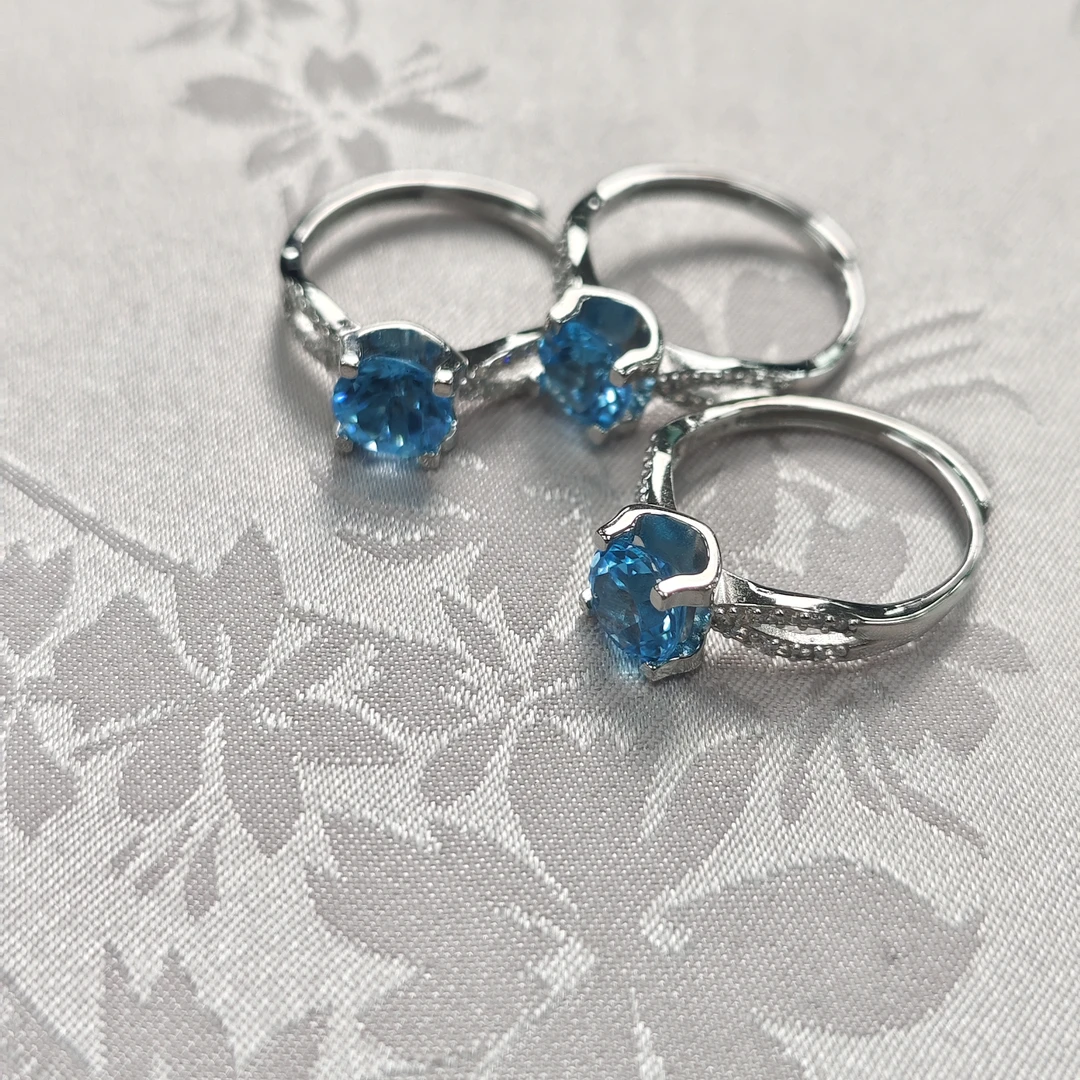 【书记甄选】托帕石戒指S925银镶嵌 多样性发一件  AX4901