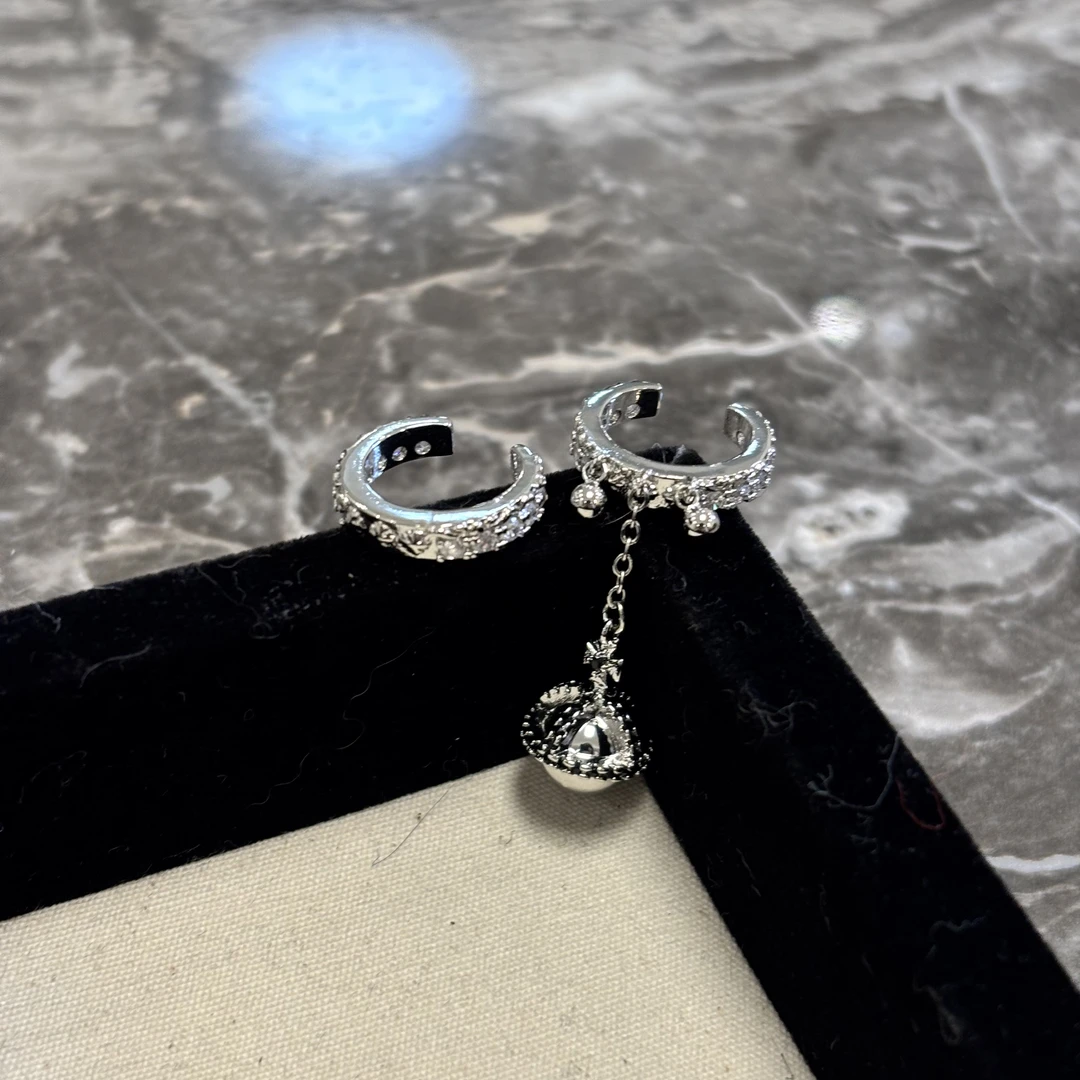 铜合金合成锆石耳饰 地址吊坠耳夹EJ1213（两个）