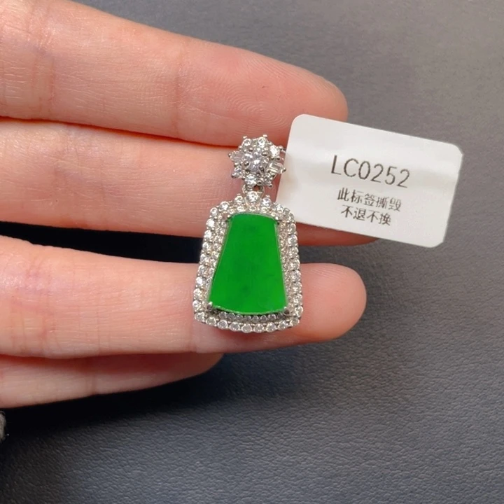 ****翡翠银S925镶嵌吊坠(不含链)