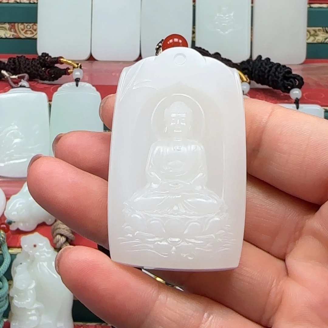 和田玉未镶嵌挂件老*