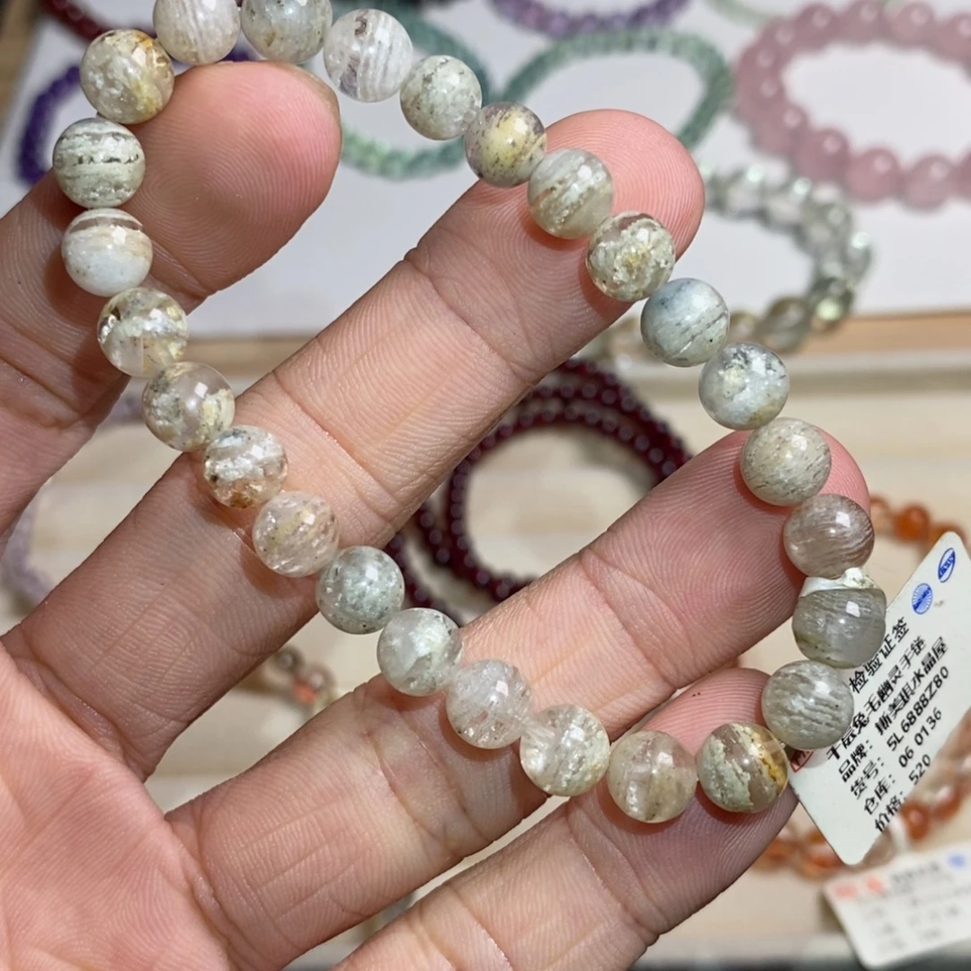 水晶手链未镶嵌幽灵羽毛7.3mm